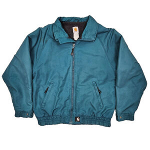 Vintage Carhartt Workshield Bomber Jacket Nylon Fleece Lined *Stained Flawed*